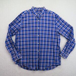 Vineyard‎ Vines Shirt Mens Extra Large Blue Plaid Whale Button Down Long Sleeve